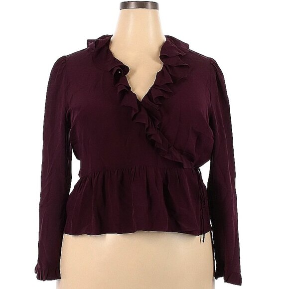 Madewell Blouse 100% Silk Wrap Blouse XXL - Picture 4 of 6